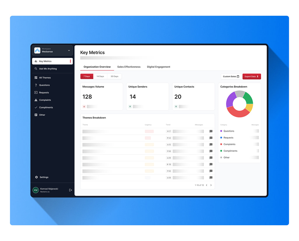 generative AI platform screenshot blue background