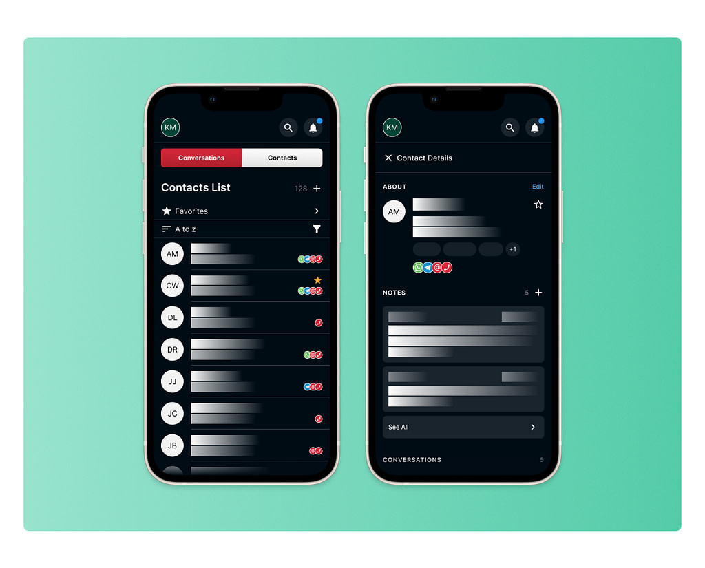 A mobile view of the generative AI platform