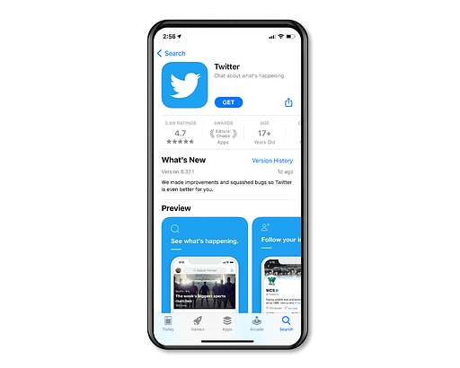 twitter - progressive web app (pwa) home screen