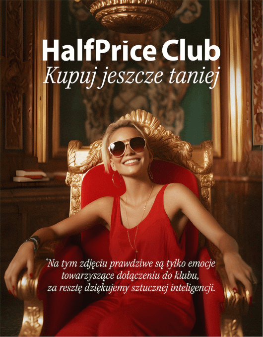 One of the posters from generative-AI-powered marketing campaign launched by the Polish brand Half Price