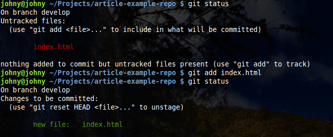 git repository code example