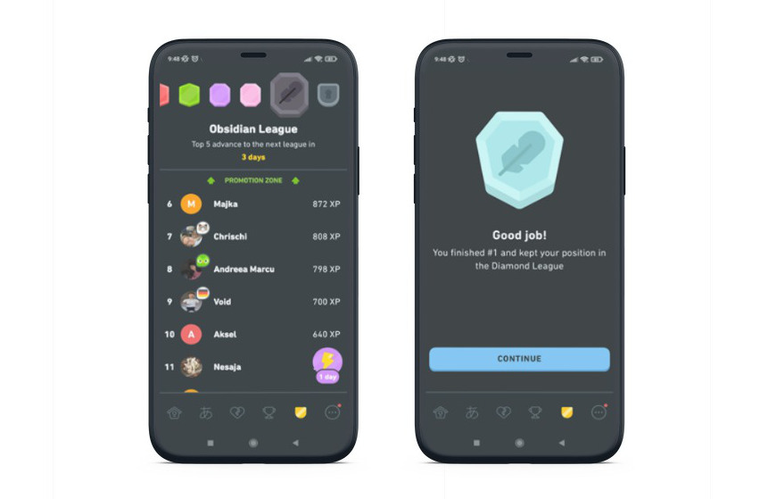Duolingo app leagues - smart gamification