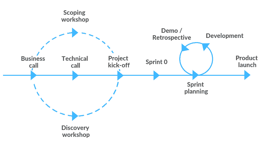 Process roadmap for custom software development