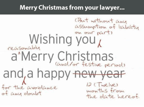 Meme: Mery Christmas from your lawyer